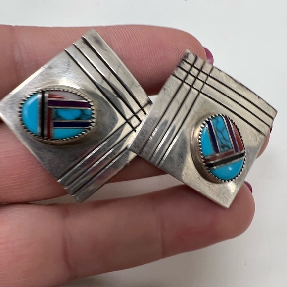 Vintage Navajo Sterling silver and turquoise earrings